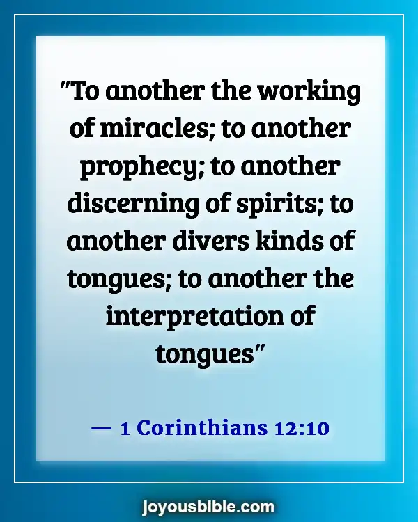 Bible Verses about the Gifts of the Holy Spirit (1 Corinthians 12:10)
