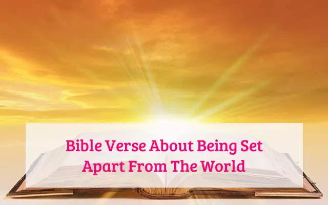 Bible Verse About Being Set Apart From The World