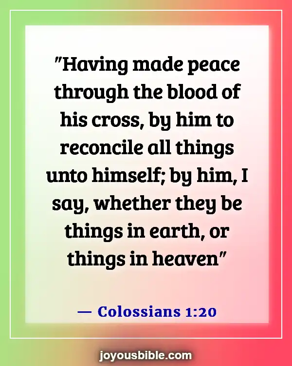 Bible Verses About Blessed Are The Peacemakers (Colossians 1:20)