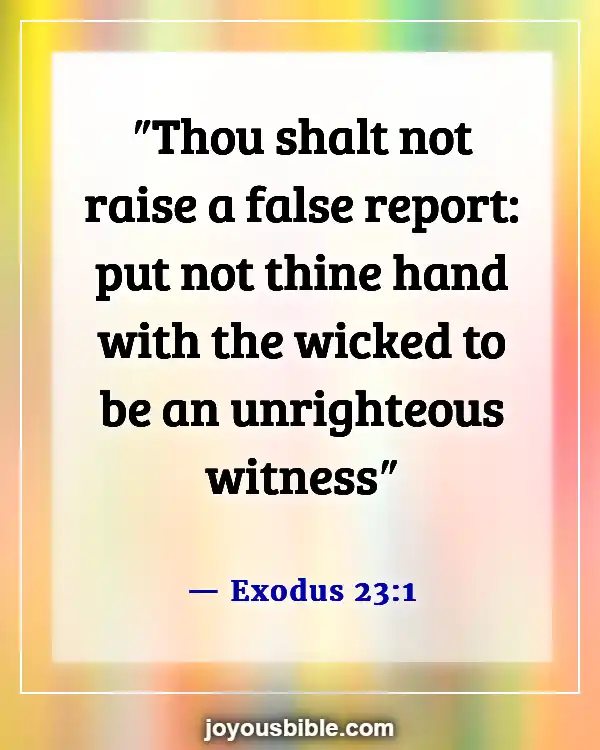 Bible Verses About Doing Wrong To Others (Exodus 23:1)