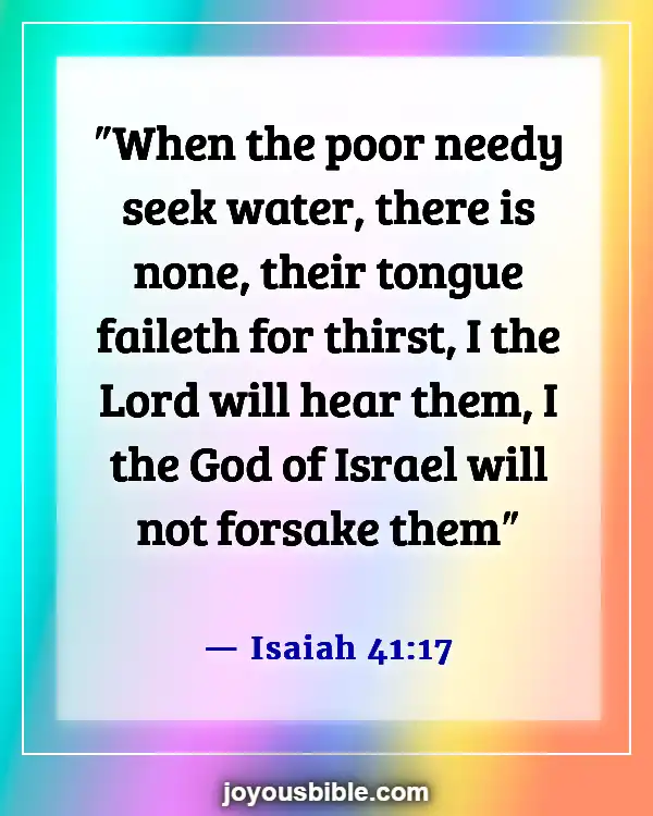 Bible Verses About The Poor Being Rich (Isaiah 41:17)