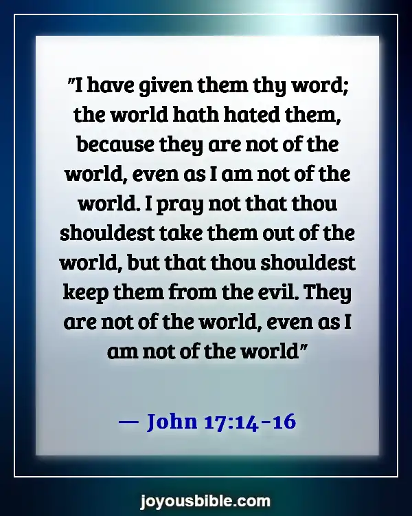 Bible Verse About Being Set Apart From The World (John 17:14-16)