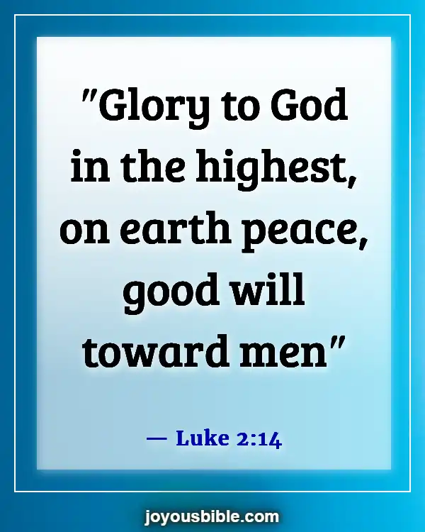 Bible Verses About Joy To The World The Lord Has Come (Luke 2:14)