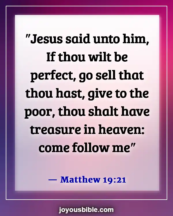 Bible Verses About The Poor Being Rich (Matthew 19:21)