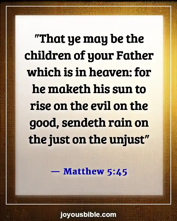 Bible Verses About God’s Love For Unbelievers (Matthew 5:45)