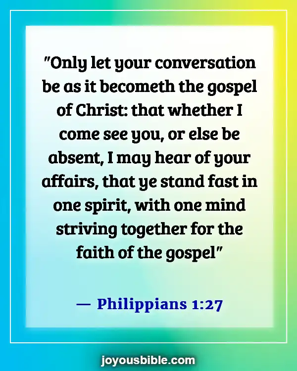 Bible Verses About Being An Example To Unbelievers (Philippians 1:27)