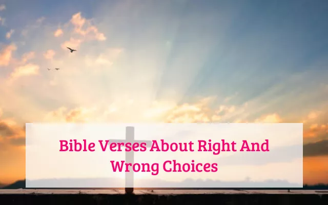 Bible Verses About Right And Wrong Choices