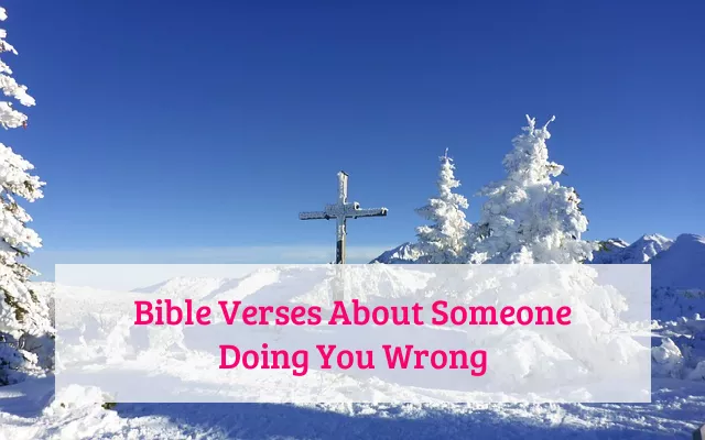 Bible Verses About Someone Doing You Wrong